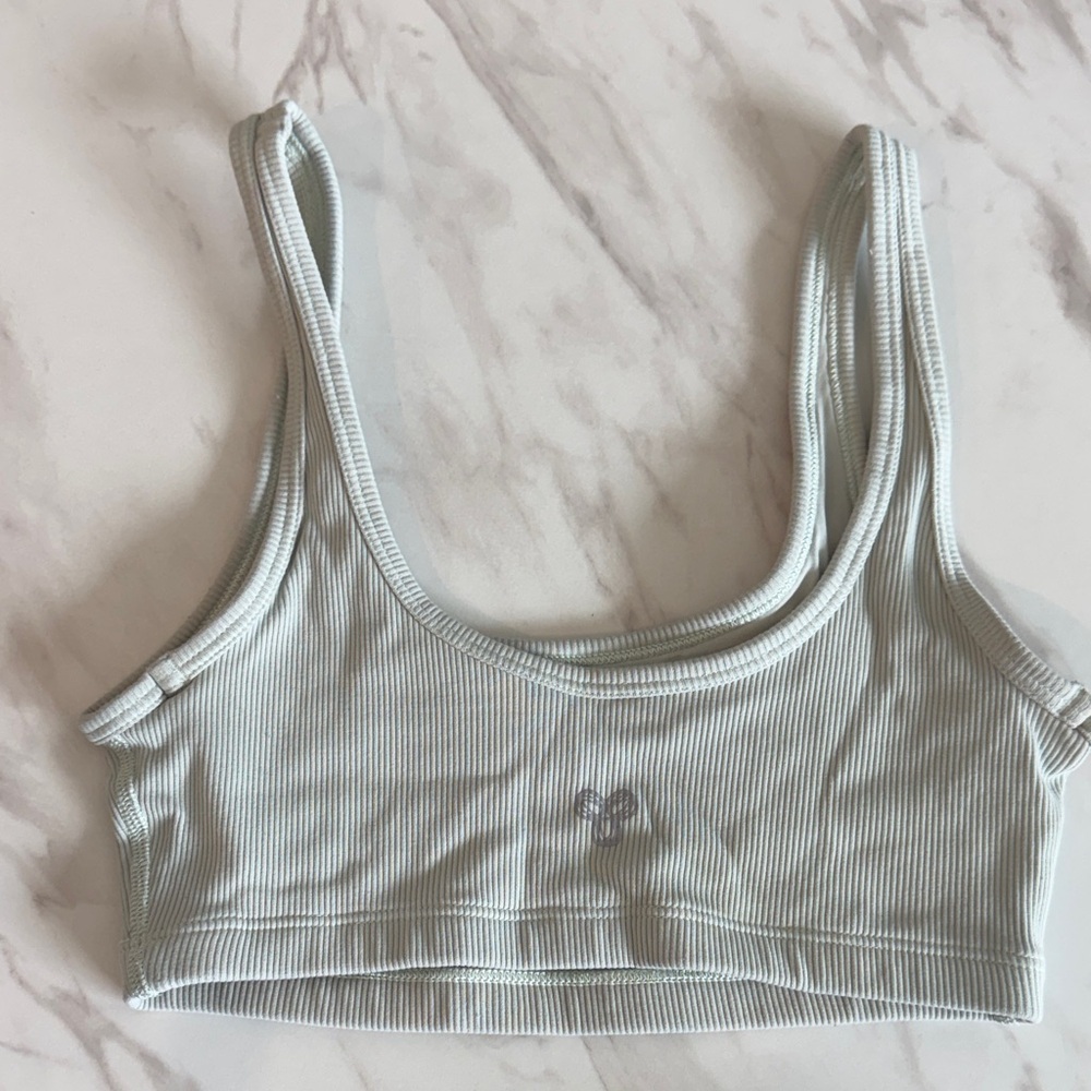 TNA Ribbed Scoop Neck Bralette - Light Mint